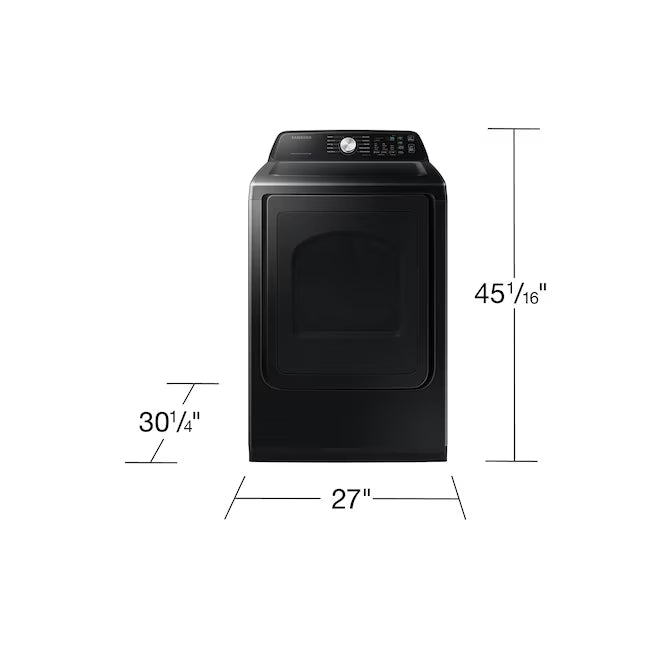 Samsung 5.0 cu. ft. Capacity Top Load Washer with Active WaterJet in Brushed Black WA50R5200AV - Certified Refurbished and Samsung Brushed Black 7.4 cu. ft. Smart Electric Dryer with Sensor Dry 16114 - DVE47CG3500V - New in Box
