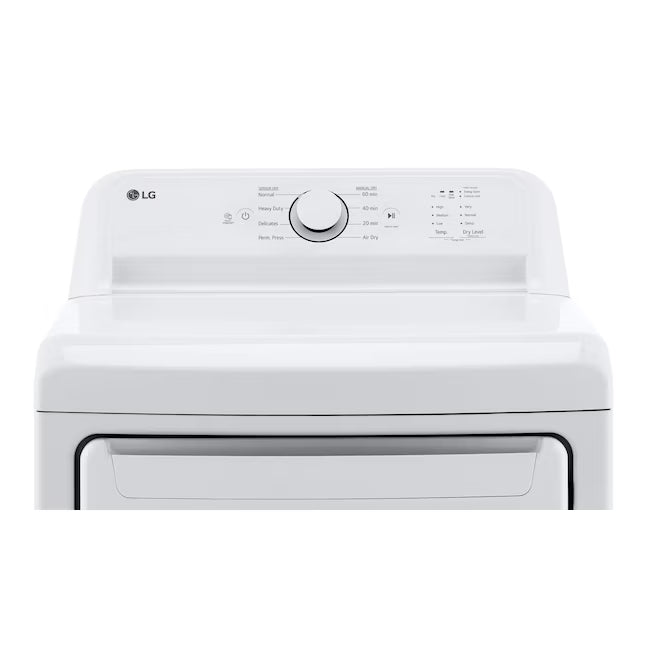 LG ENERGY STAR 7.3 cu. ft. Gas Dryer with Dial-A Cycle Knob and FlowSense Duct Clogging Indicator 31131SD56 - DLG6101W - Scratch & Dent (Major)