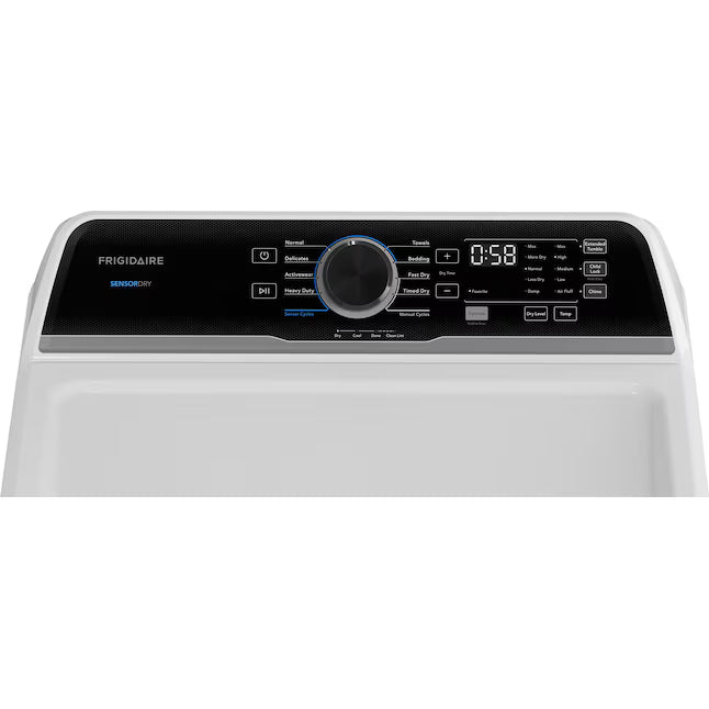 Frigidaire 4.1 Cu. Ft. Top Load Washer with 12 Wash Cycles and Quick Wash Cycle FFTW4120SW - Scratch and Dent (Minor) and Frigidaire 7 Cu. Ft. Electric Dryer in White 16116 - FLVE7523BW - Scratch & Dent (Moderate)