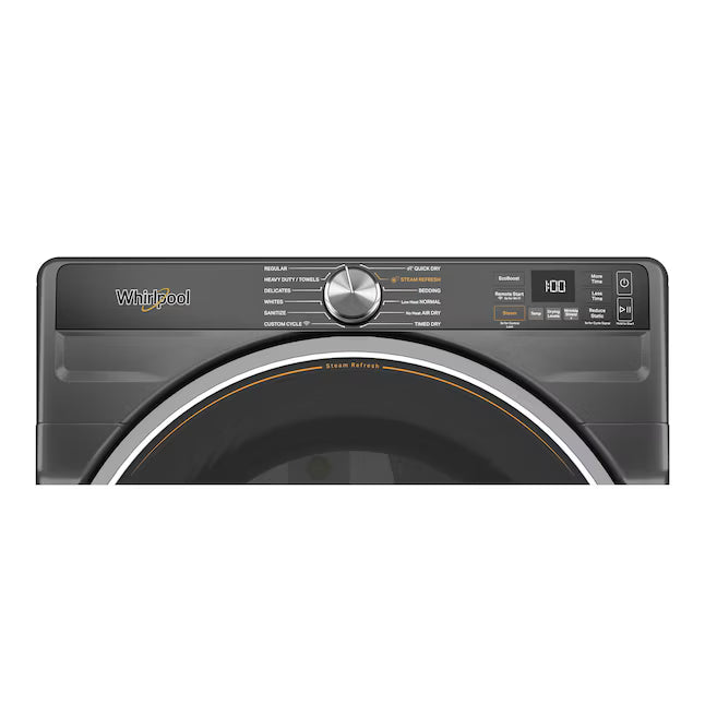 Whirlpool 7.4-cu ft Stackable Vented Gas Dryer with Steam Cycle in Volcano Black 31134SD185 - WGD6720RU - Open Box