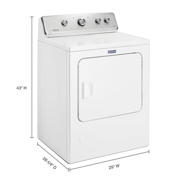 Maytag Large Capacity Top Load Dryer with Wrinkle Control – 7.0 cu. ft. 05CR61 - MEDC465HW - Certified Refurbished