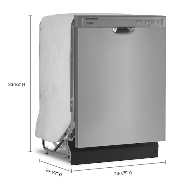Whirlpool Front Control Built-In Dishwasher with Boost Cycle and 57 dBA in Stainless Steel 22137SD377 - WDF341PAPM - Scratch & Dent (Minor)