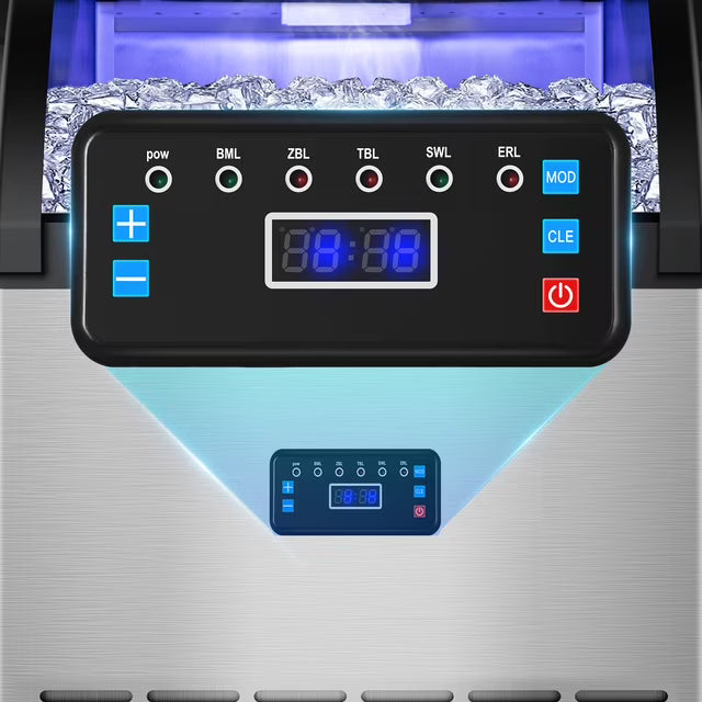 Tittla f130 Lbs/Day Freestanding Built-In Ice Maker, 44 Lb Storage, 24-Piece Gourmet Ice Tray, Spray Ice Making KM24MAK100 - Scratch & Dent (Minor)