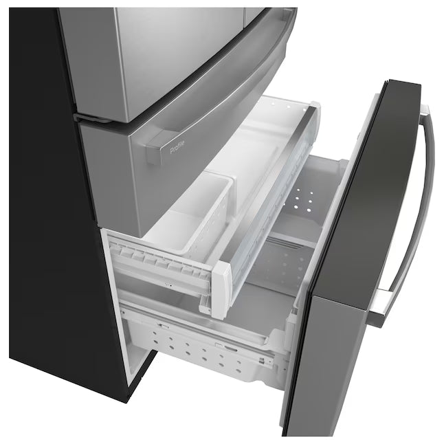 GE Profile 28.7 cu. ft. 4-Door French Door Refrigerator in Stainless Steel with Dual-Dispense Autofill Pitcher 22136SD342 - PGE29BYTFS - Scratch & Dent (Moderate)