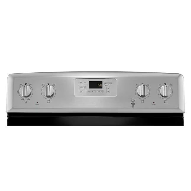 Maytag Glass Top 5 Elements 6.2-cu ft Self-Cleaning Freestanding Electric Range in Stainless Steel 25139SD774 - MER8700DS