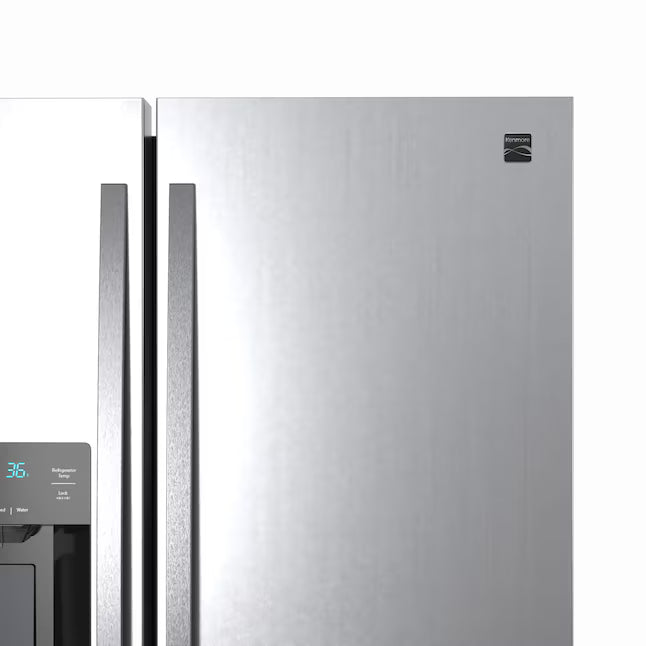 Kenmore 20-cu ft Counter-Depth Side-by-Side Refrigerator with Ice Maker,Water and Ice Dispenser ENERGY STAR Certified 22137396 - 897.51805320 - Scratch & Dent (Minor)
