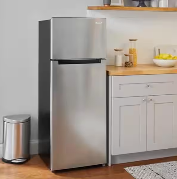 Vissani 7.2 cu. ft. Top Freezer Refrigerator in Fingerprint Resistant Stainless Steel Look 221311SD1002 - MDTF7SSES4 - Open Box