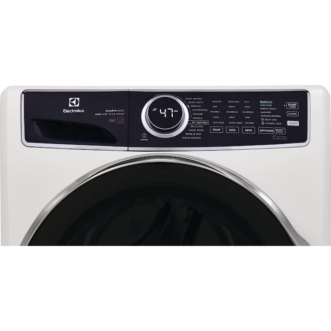 Electrolux 4.5 Cu.Ft. Stackable Front Load Washer with Steam and SmartBoost Wash System ELFW7637AW - Scratch & Dent (Moderate) and Electrolux 8.0 cu. ft. Front Load Electric Dryer with Perfect Steam 16182 - ELFE7637AW - Open Box