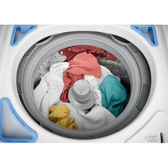 Frigidaire 4.1 Cu. Ft. Top Load Washer with 12 Wash Cycles and Quick Wash Cycle FFTW4120SW - Scratch and Dent (Minor) and Frigidaire 7 Cu. Ft. Electric Dryer in White 16116 - FLVE7523BW - Scratch & Dent (Moderate)