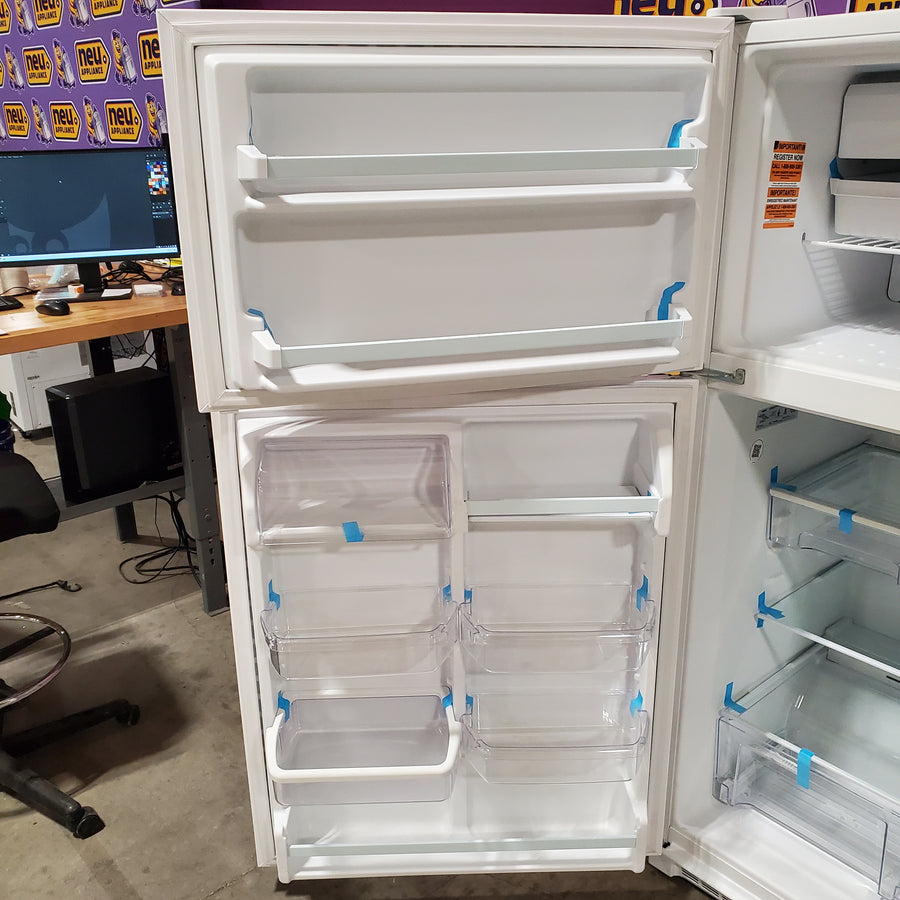 Whirlpool 33" Wide Top Freezer 20.5 cu ft Refrigerator with Ice Maker and Frameless Glass Shelves and Flexi-Slide Bin 22SD026 - WRT311FZDW - Scratch & Dent (Minor)
