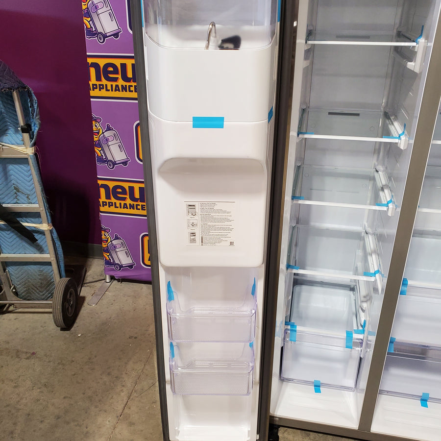 Samsung 27.4-cu ft Side-by-Side Refrigerator with Ice Maker in Fingerprint Resistant Stainless Steel 3SD770 - RS27T5200SR - Open Box
