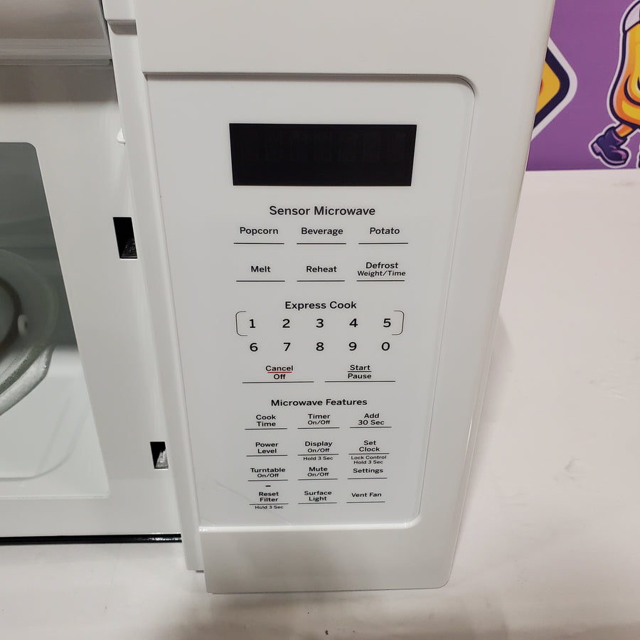 GE 1.7-cu ft Over-the-Range Microwave with Sensor Cooking in White Open Box - JVM6175DKWW