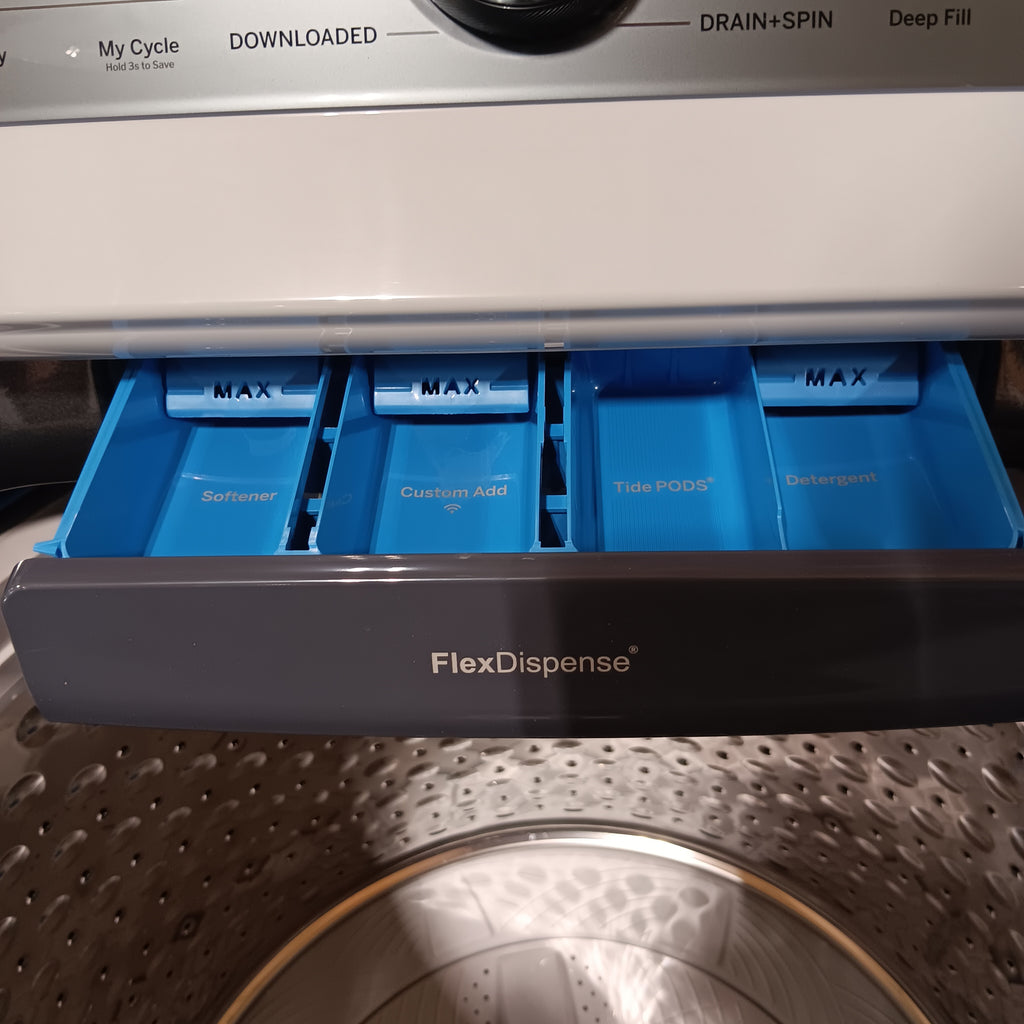 Pictures of GE Profile™ ENERGY STAR® 5.0 cu. ft. Capacity Washer with Smarter Wash Technology and FlexDispense™ PTW600BPRDG - New in Box - Neu Appliance Outlet - Discount Appliance Outlet in Austin, Tx