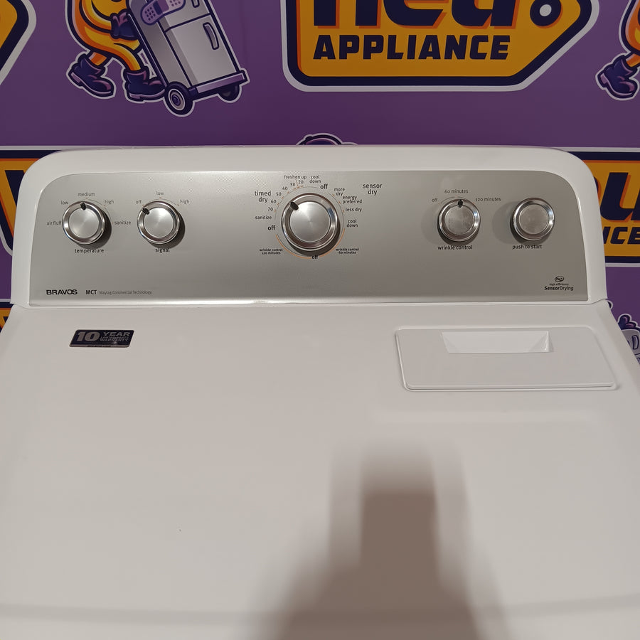 Maytag 29 Inch 7.0 cu. ft. Electric Dryer with 15 Drying Cycles, 4 Temperature Settings, Wrinkle Control Options and Heavy Duty Cycle MEDC215EW - Certified Refurbished