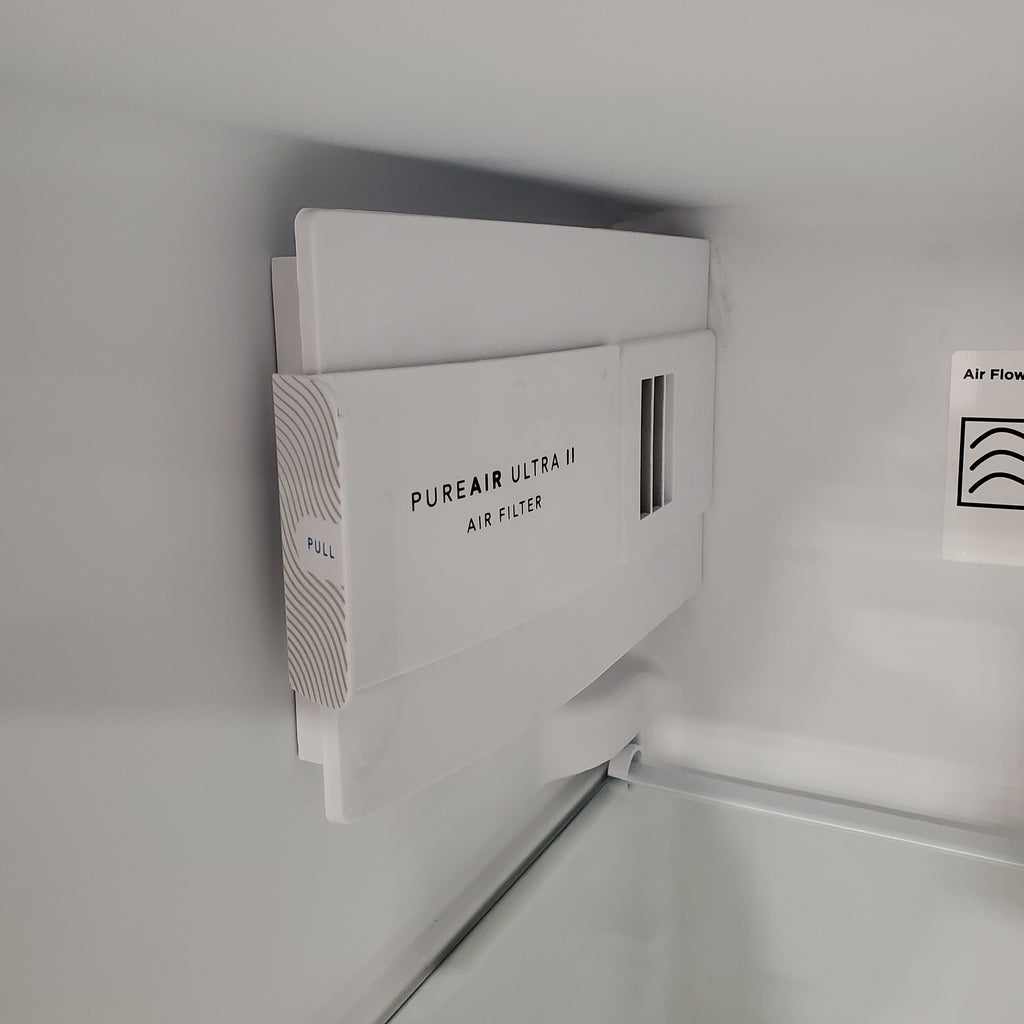 Pictures of Frigidaire 36" Wide 25.6 cu. ft. Side by Side Refrigerator in White with Exterior Ice and Water Dispenser FRSS2623AW - Open Box - Neu Appliance Outlet - Discount Appliance Outlet in Austin, Tx