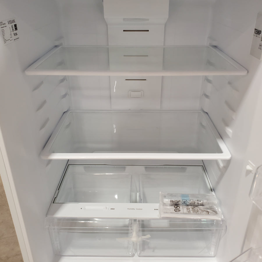 Vissani 18.1 cu. ft. Top Freezer Refrigerator with Adjustable Glass Shelving in White, Garage Ready 25139SD776 - MDTF18WHR5 - Scratch & Dent (Moderate)