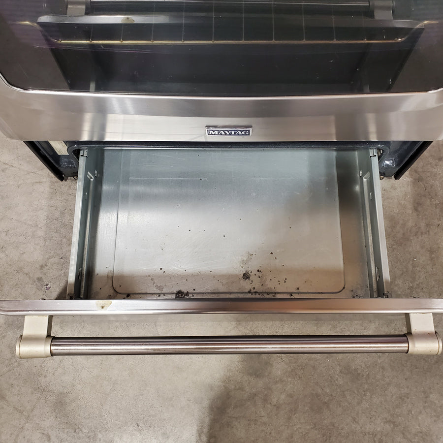 Maytag Glass Top 5 Elements 6.2-cu ft Self-Cleaning Freestanding Electric Range in Stainless Steel 25139SD774 - MER8700DS