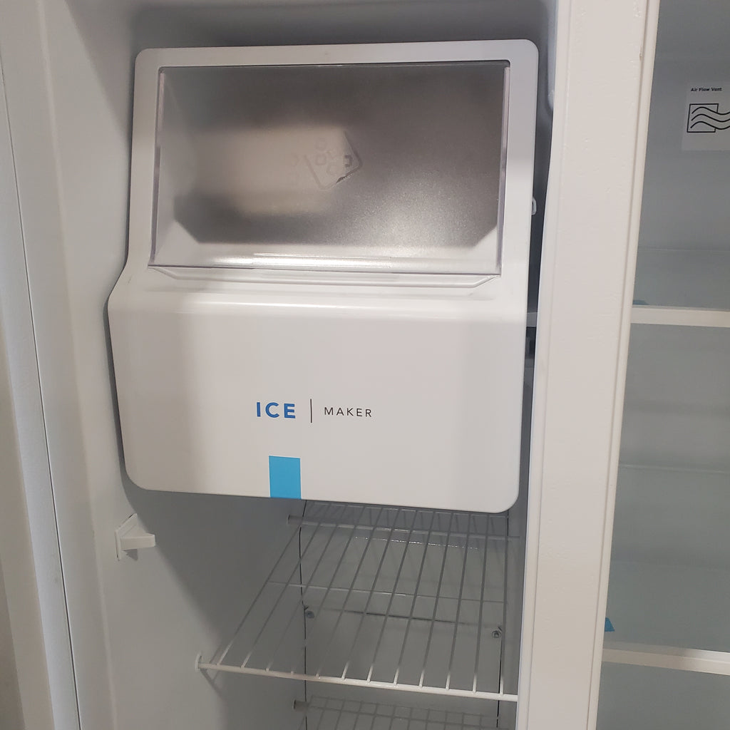 Pictures of 36 1/8" Wide White Frigidaire 25.6 cu. ft. Side by Side Refrigerator with Exterior Ice and Water Dispenser - Scratch and Dent - Minor - Neu Appliance Outlet - Discount Appliance Outlet in Austin, Tx