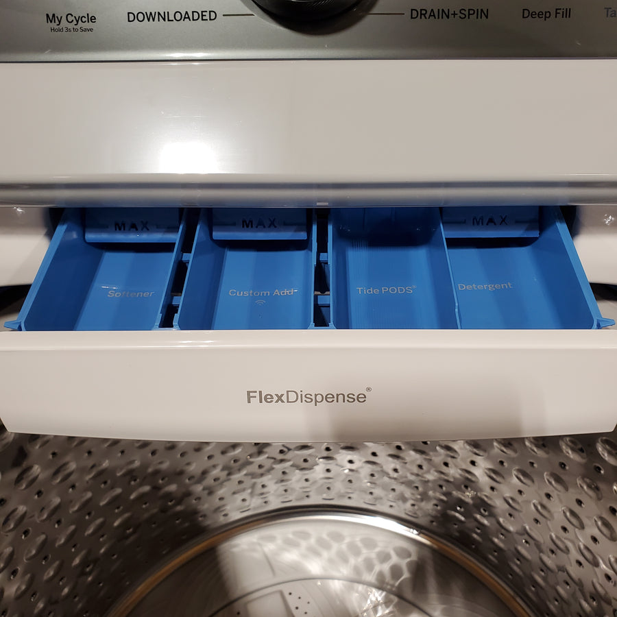 GE Profile 5.0 cu. ft. High-Efficiency ENERGY STAR Smart Top Load Washer in White with Microban Technology 22136SD365 - PTW600BSRWS - Scratch & Dent (Moderate)