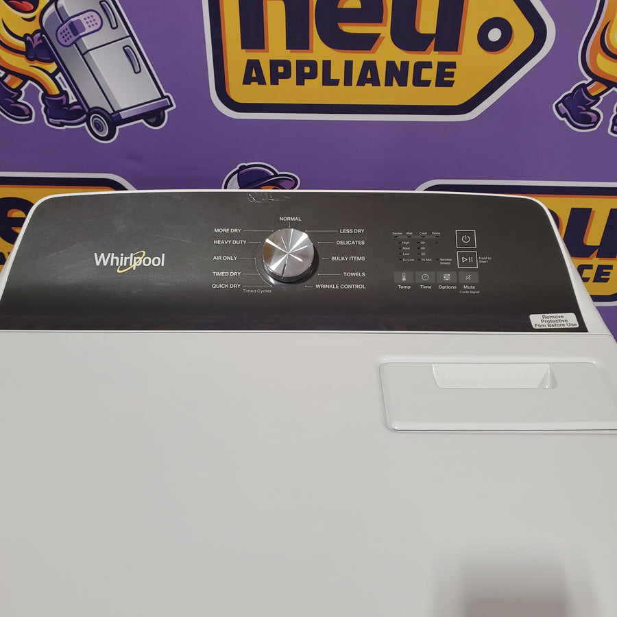 Whirlpool High Efficiency Agitator Large Top-Load Washer in White WTW5105HW - Scratch & Dent (Minor) and Whirlpool 7.0 cu. ft. Electric Dryer with Hamper Door 16118 - WED5010LW - Open Box