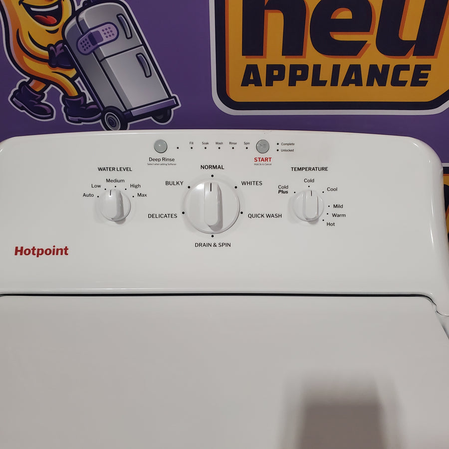 Hotpoint® 4.0 cu. ft. Capacity Washer with Cold Plus and Water Level Control HTW265ASWWW - Scratch & Dent (Minor) and Hotpoint® 6.2 cu. ft. vented Electric Dryer with Auto Dry 16140 - HTX26EASWWW - Scratch & Dent (Minor)