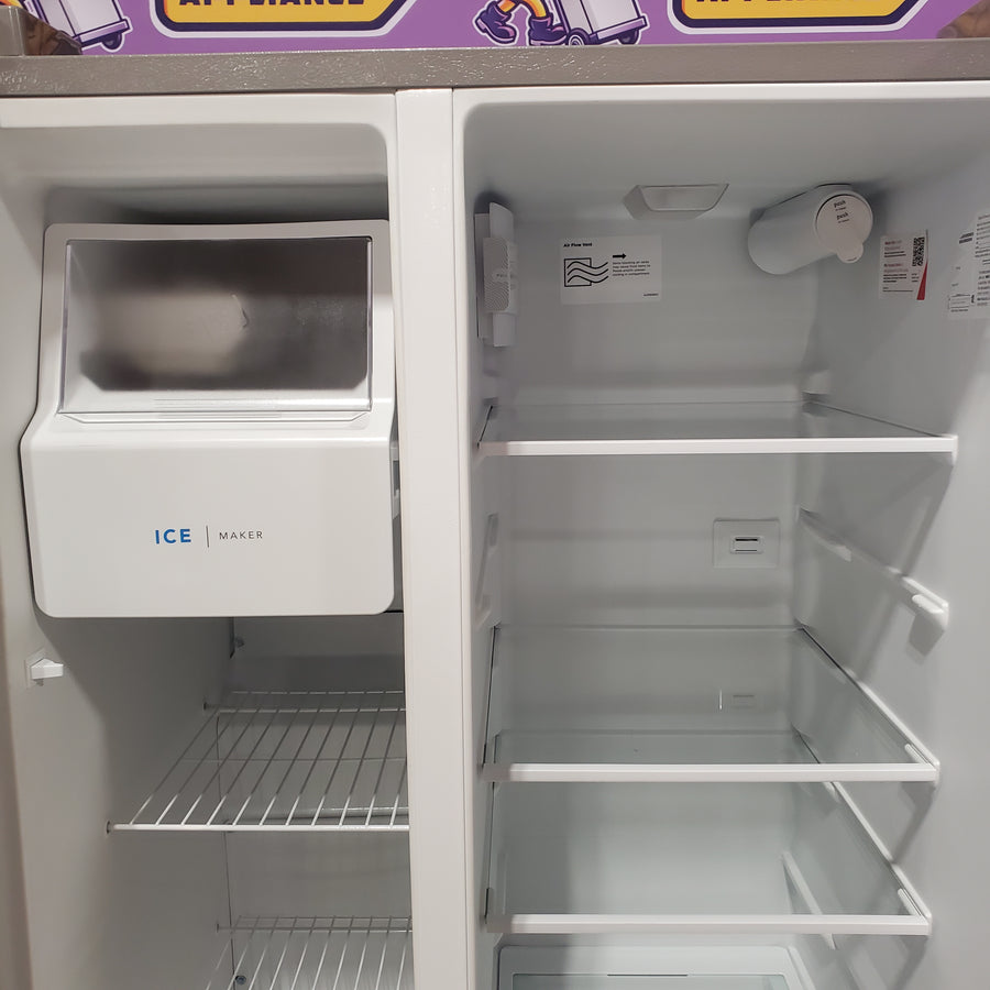 Frigidaire 25.6 cu. ft. ENERGY STAR Side by Side Refrigerator with Exterior Water and Ice Dispenser in Stainless Steel 20SD88 - FRSS2623AS - Scratch & Dent (Minor)