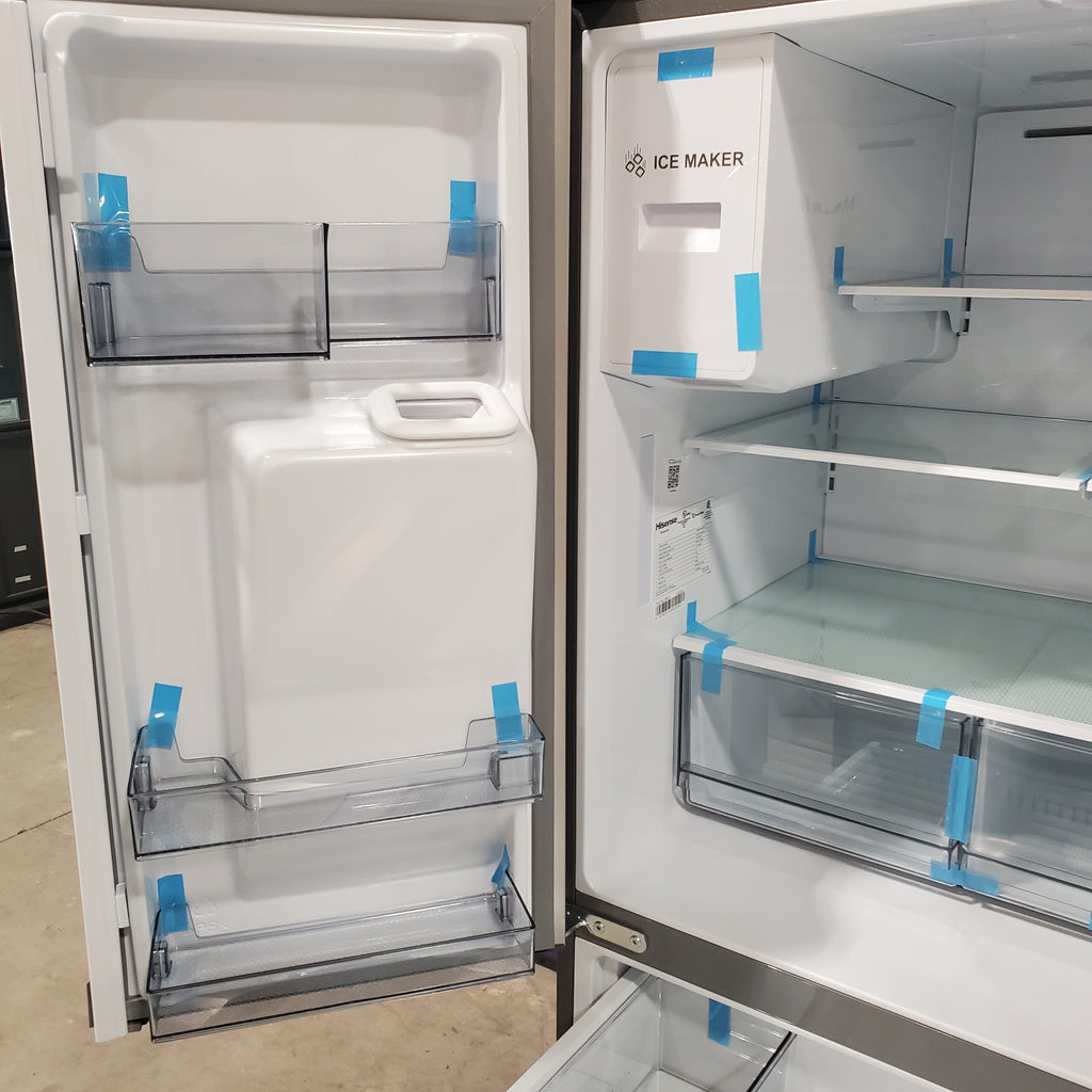 Pictures of Hisense PureFlat 25.6-cu ft 4-Door Smart French Door Refrigerator with Ice Maker, Water and Ice Dispenser (Stainless Steel) ENERGY STAR - Scratch and Dent (Minor) - Neu Appliance Outlet - Discount Appliance Outlet in Austin, Tx