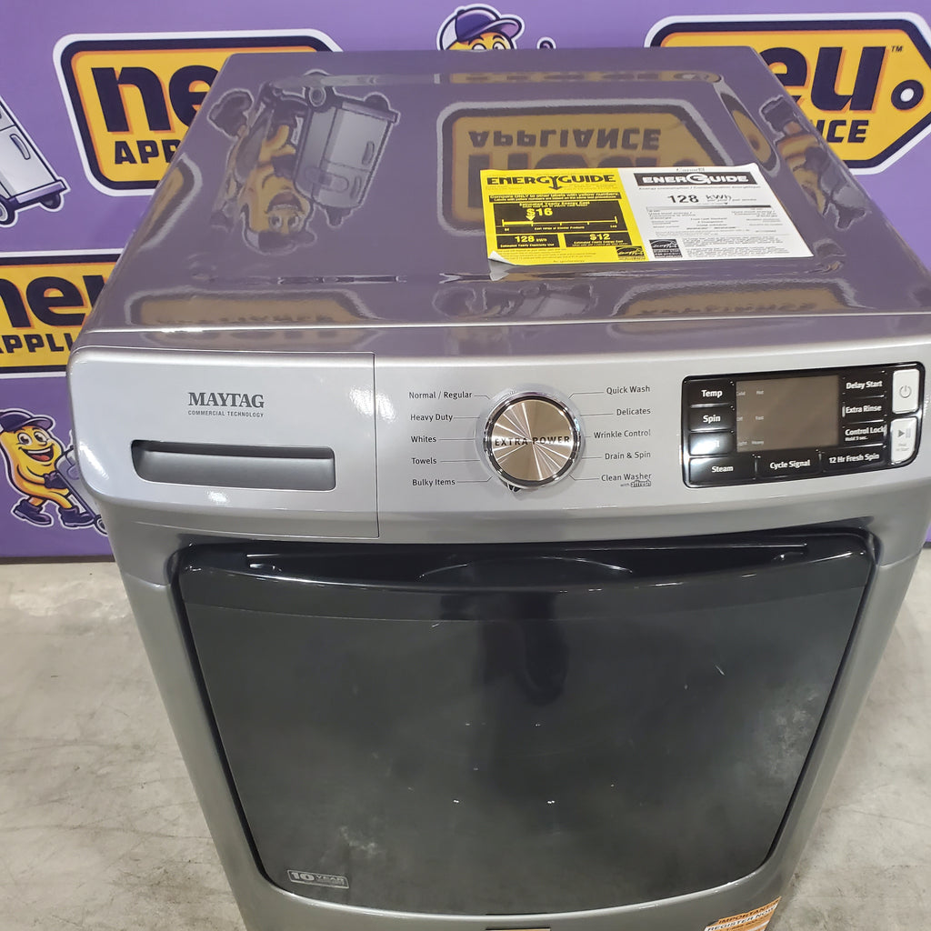 Maytag 4.5-cu ft High Efficiency Stackable Steam Cycle Front-Load Washer MHW5630HC - Scratch & Dent (Minor) and Maytag 7.3-cu ft Stackable Vented ENERGY STAR Electric Dryer 16059 - MED5630HC - Scratch & Dent (Minor)