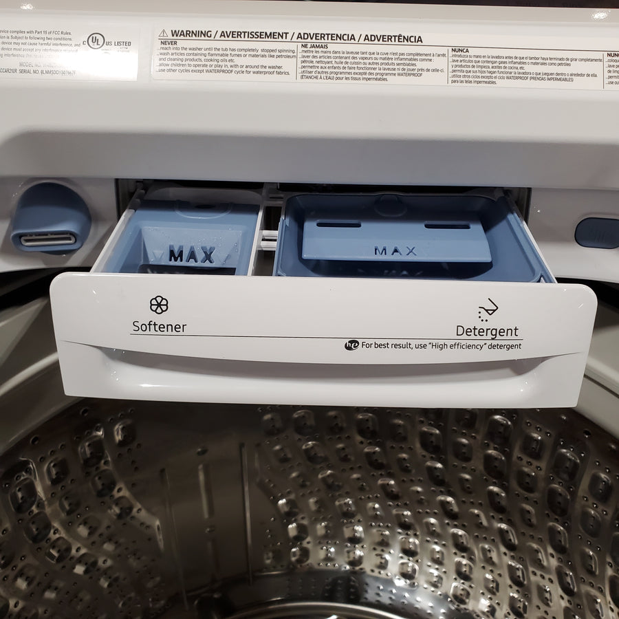 Samsung 5.2 cu. ft. Large Capacity Smart Top Load Washer with Super Speed Wash in White 22131SD80 - WA52DG5500AW - Open Box