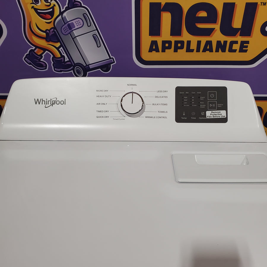 Whirlpool 4.2-4.3 Cu. Ft. Top Load Washer with 2-in-1 Removable Agitator and Soft Close Glass Lid WTW4307SW - Open Box and Whirlpool 7.0 cu. ft. Electric Dryer with Adaptive Dry and Wrinkle Shield™ Option 16121 - WED4307SW - Scratch & Dent (Minor)