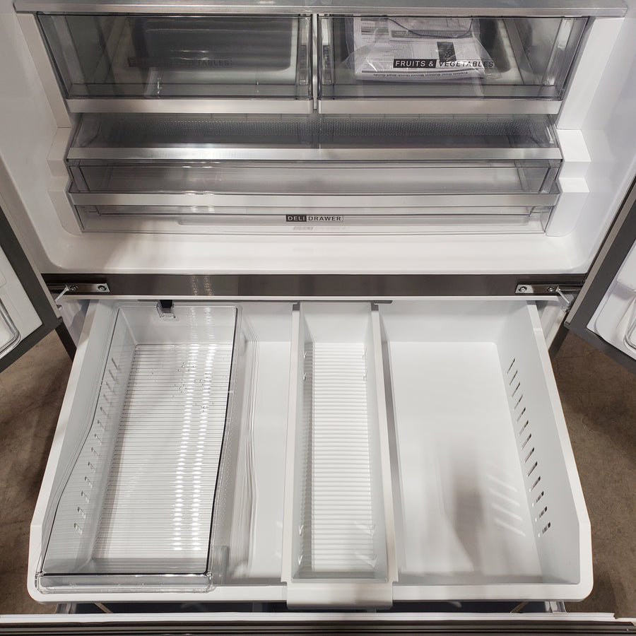 Whirlpool French Door 31 Cu. Ft. Refrigerator with Total Coverage Cooling in Fingerprint Resistant Stainless Steel WRFF3136SZ - Scratch & Dent (Major)