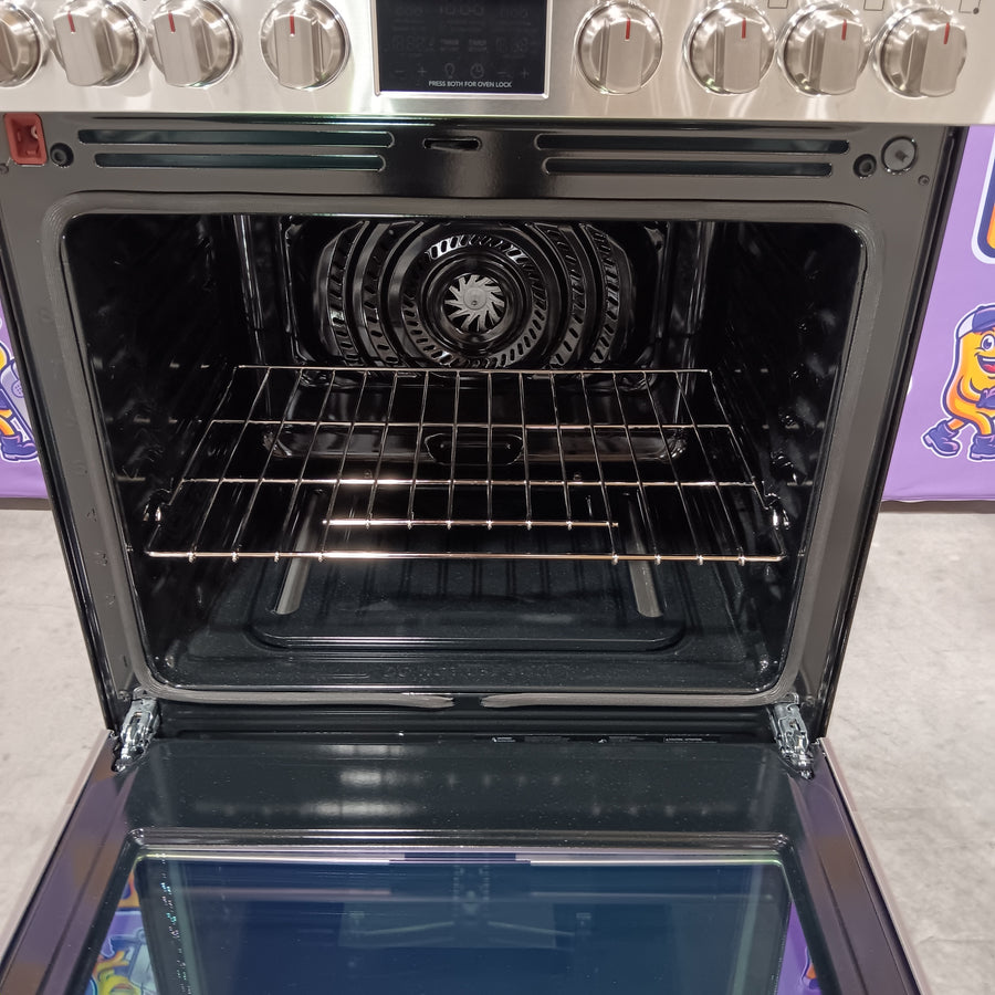 Frigidaire Professional 6 Burners 6-cu ft Air Fry Convection Oven Slide-In Natural Gas Range in Smudge-Proof Stainless Steel 20531SD508 - PCFG3080AF - Open Box