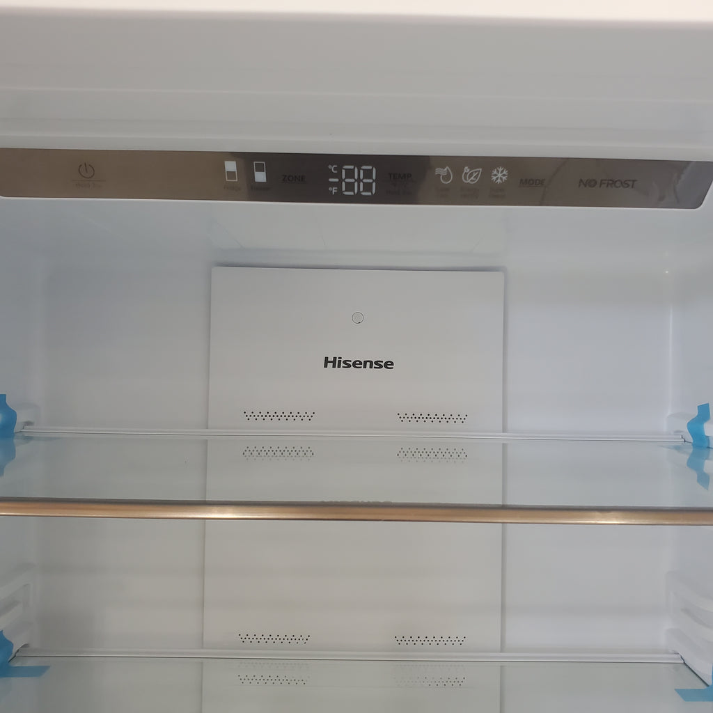 Pictures of Hisense 17.2 cu. ft. Fingerprint-Resistant Stainless Steel Refrigerator with LED Lighting, Metal Glide Doors, and Bottom Freezer HRB171N6ASE - Open Box - Neu Appliance Outlet - Discount Appliance Outlet in Austin, Tx