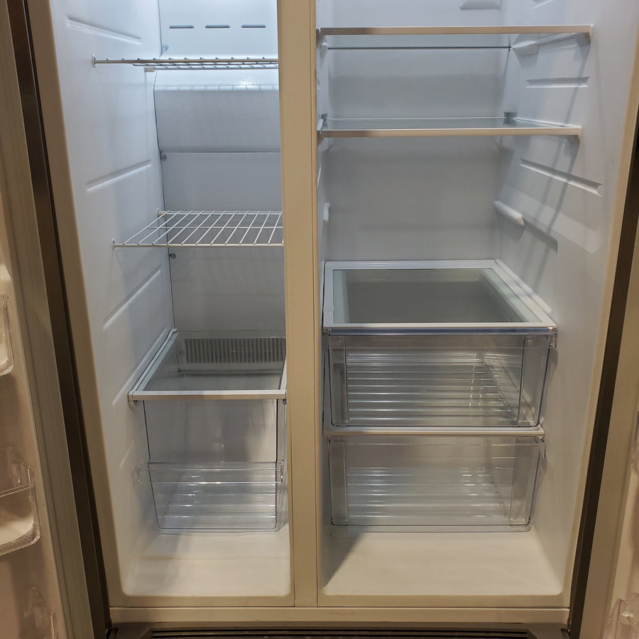 Frigidaire 25.6-cu ft ENERGY STAR Side-by-Side Refrigerator with Ice Maker in Fingerprint Resistant Stainless Steel 22231SD323 - FRSS26L3AF - Scratch & Dent (Moderate)