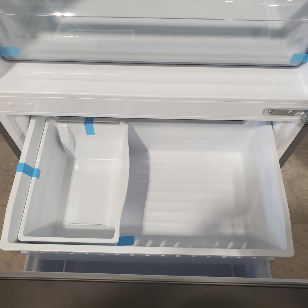 Pictures of 33" Wide Counter Depth Hisense ENERGY STAR 17.2-cu ft Bottom-Freezer Refrigerator with Ice Maker in Fingerprint Resistant Stainless Steel - Open Box - Neu Appliance Outlet - Discount Appliance Outlet in Austin, Tx