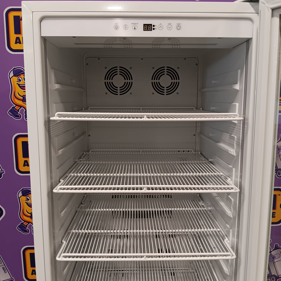 SOZT 23.54 in. Single Zone 588-Cans Commercial Beverage Cooler in White with Adjustable Shelves and LED Lights FM24WS - Scratch & Dent (Moderate)