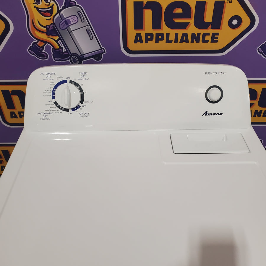 Amana 6.5 Cu. Ft. Electric Dryer with Wrinkle Shield Option and Automatic Dryness Control in White 6SD036 - NED4655EW - Open Box