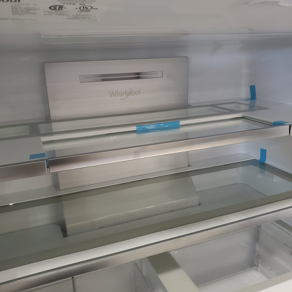Pictures of Whirlpool Stainless Steel Counter Depth 4 Door French Door 36 Inch Refrigerator with Ice Maker in Door and Triple Evaporation System WRQC7836RZ - Scratch and Dent (Minor) - Neu Appliance Outlet - Discount Appliance Outlet in Austin, Tx