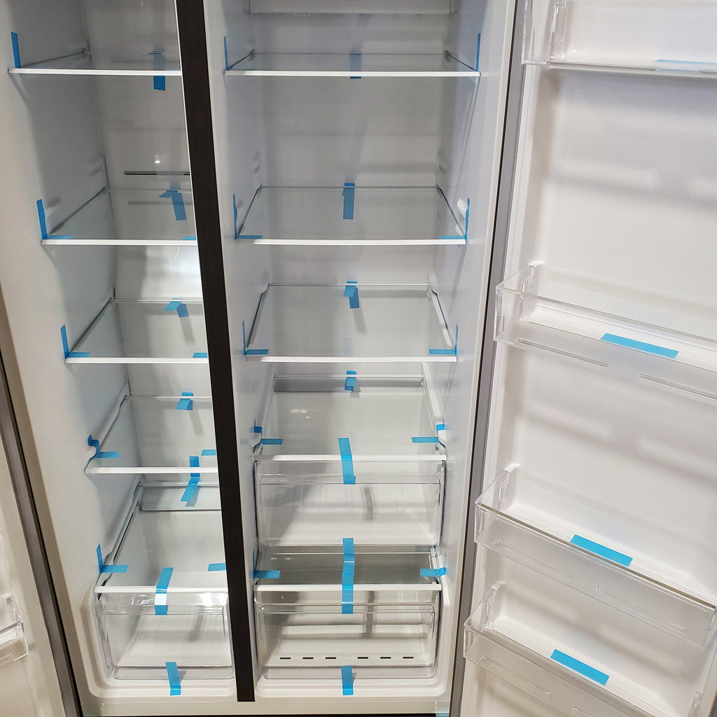 Pictures of Frigidaire 21 Cu. Ft. 36" Counter-Depth Side-by-Side Refrigerator in Fingerprint-Resistant Stainless Steel FRSG2115AV - Scratch & Dent (Minor) - Neu Appliance Outlet - Discount Appliance Outlet in Austin, Tx