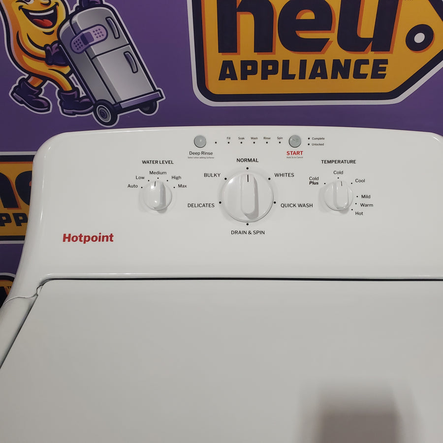 Hotpoint® 4.0 cu. ft. Capacity Washer with Cold Plus and Water Level Control HTW265ASWWW - Scratch & Dent (Minor) and Hotpoint® 6.2 cu. ft. vented Electric Dryer with Auto Dry 16146 - HTX26EASWWW - Scratch & Dent (Minor)
