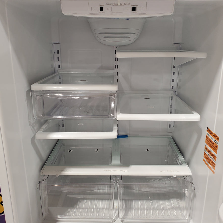 Whirlpool 18.7 cu. ft. Bottom Freezer Refrigerator in White WRB329DMBW - Scratch & Dent (Minor)