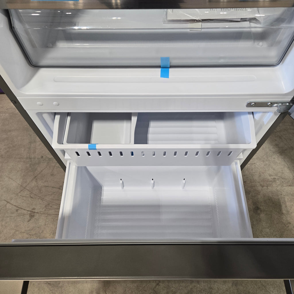 Pictures of 33" Wide Counter Depth Hisense ENERGY STAR 17.2-cu ft Bottom-Freezer Refrigerator with Ice Maker in Fingerprint Resistant Stainless Steel - Open Box - Neu Appliance Outlet - Discount Appliance Outlet in Austin, Tx