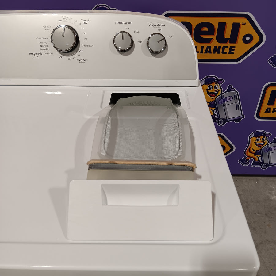Whirlpool 3.5 cu. ft. High Efficiency Top Load Washing Machine with Deep Water Wash WTW4816FW - Scratch & Dent (Minor) and Whirlpool White Electric 7.0 Cu. Ft. Dryer with Auto Dry 16217 - WED4950HW - Scratch & Dent (Moderate)