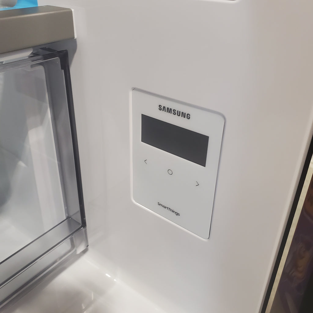 Pictures of Counter Depth Fingerprint Resistant Stainless Steel ENERGY STAR Samsung 22.8 cu. ft. 4 Door Flex Refrigerator with Beverage Center - Scratch & Dent - Major - Neu Appliance Outlet - Discount Appliance Outlet in Austin, Tx