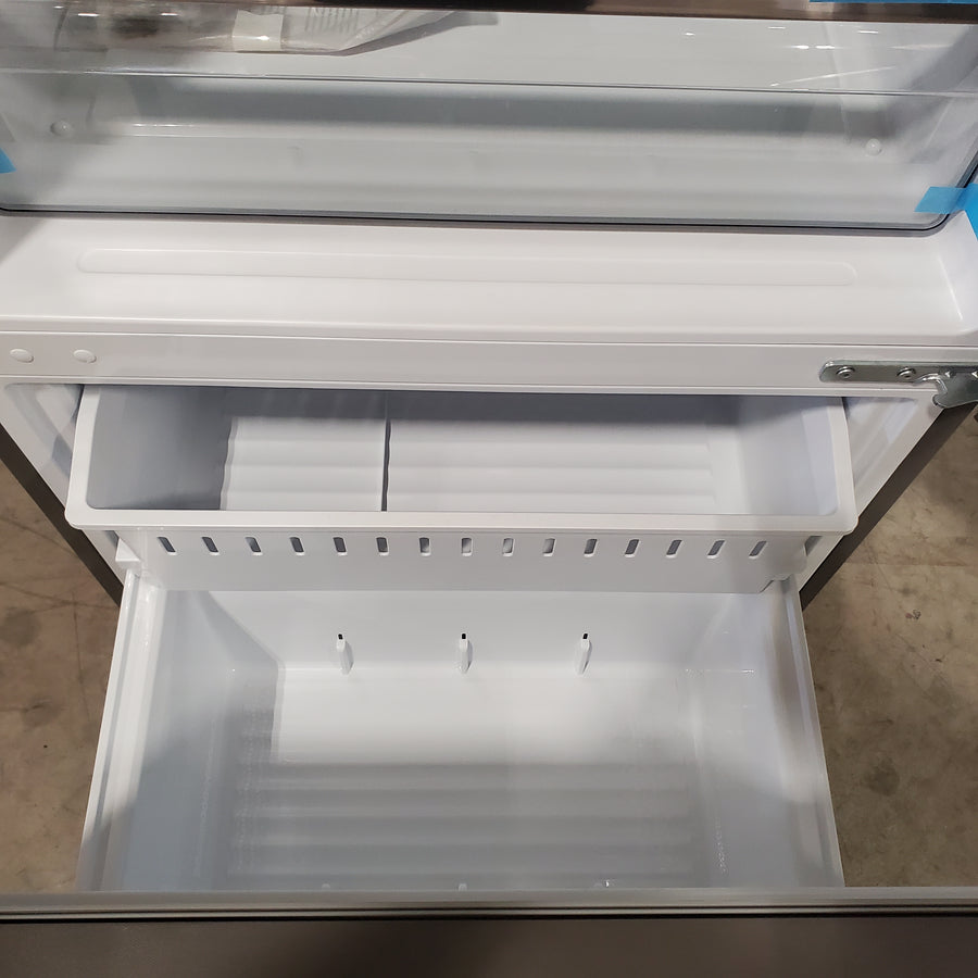 Hisense Counter Depth Fingerprint Stainless Steel Bottom Freezer 17.2 Cu. Ft. Refrigerator with LED Lighting and Super Cool and Super Freeze HRB171N6ASE - Scratch and Dent (Minor)