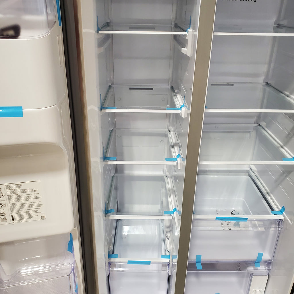 Pictures of Samsung 27.4-cu ft Side-by-Side Refrigerator with Ice Maker in Fingerprint Resistant Stainless Steel 4SD426 - RS27T5200SR - Scratch & Dent (Minor) - Neu Appliance Outlet - Discount Appliance Outlet in Austin, Tx