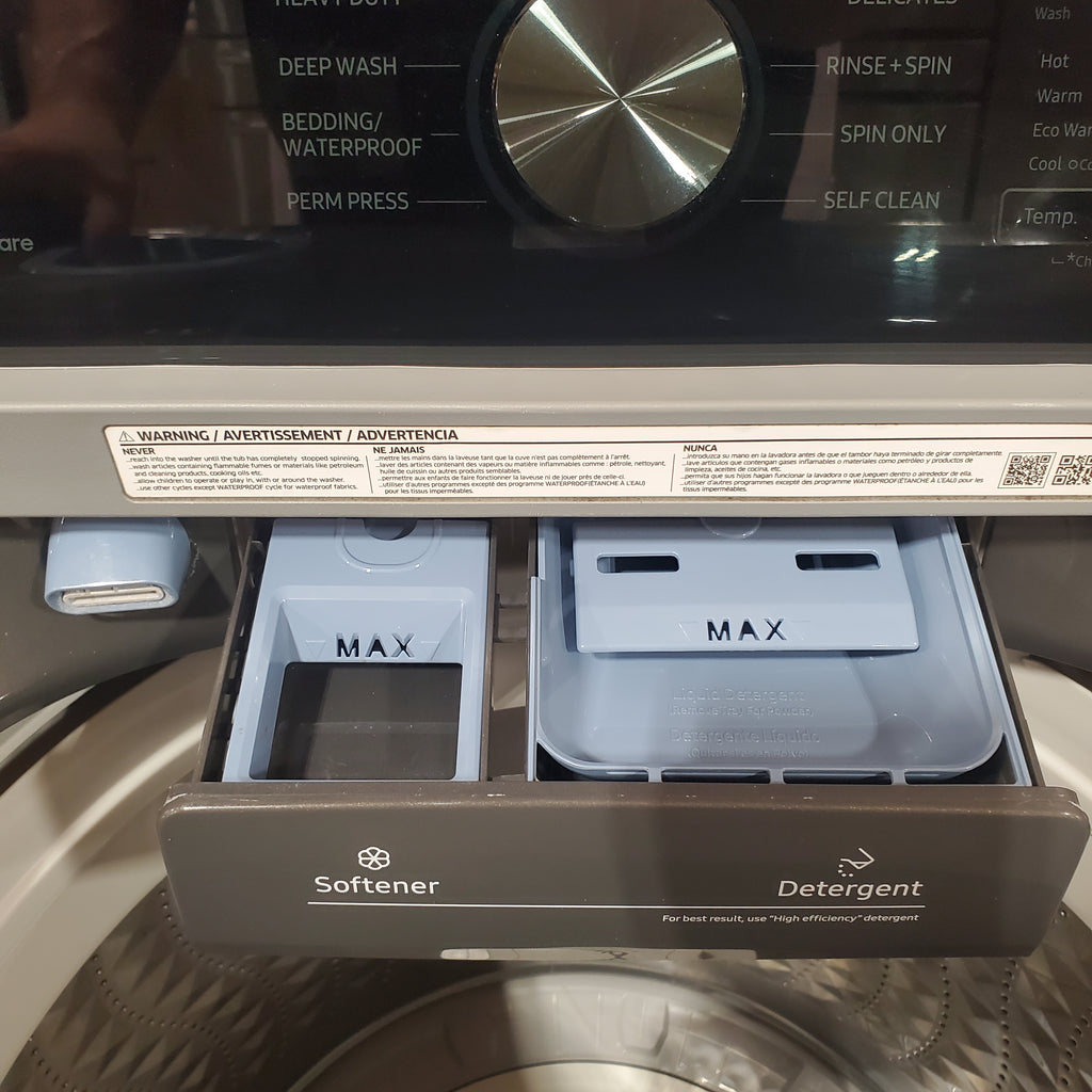 Pictures of Samsung 4.4 cu. ft. Top Load Washer with ActiveWave™ Agitator and Active WaterJet in Platinum 1CR03121 - WA44A3405AP - Certified Refurbished - Neu Appliance Outlet - Discount Appliance Outlet in Austin, Tx