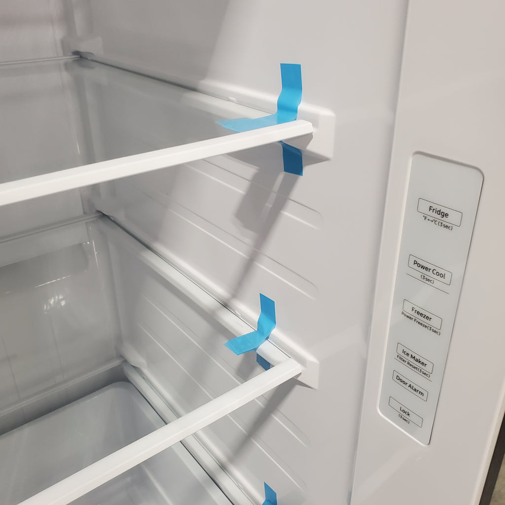 Pictures of Samsung Stainless Steel Large Capacity Side-by-Side 27.4 Cu. Ft. Refrigerator with Ice and Water Dispenser and LED Lighting RS27T5200SR - Open Box - Neu Appliance Outlet - Discount Appliance Outlet in Austin, Tx