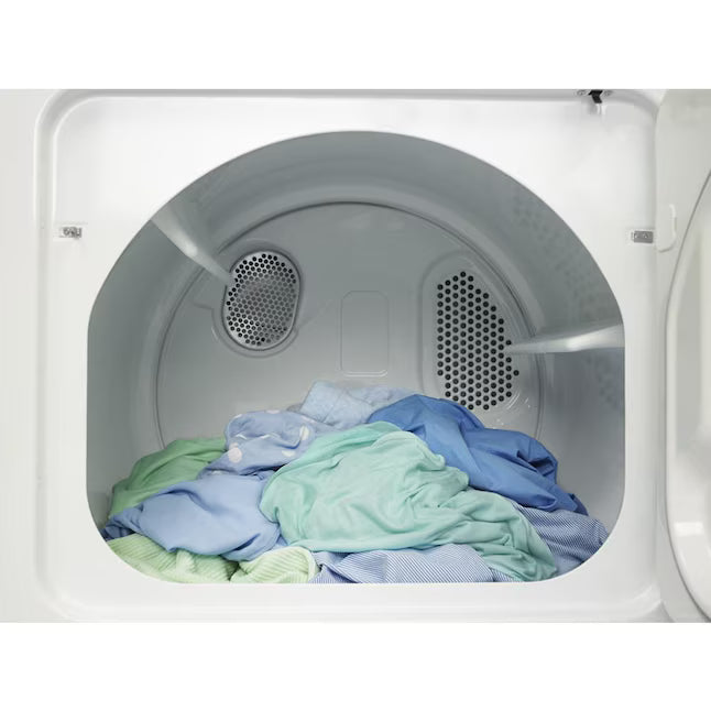 Amana 6.5 Cu. Ft. Electric Dryer with Wrinkle Shield Option and Automatic Dryness Control in White 22137SD373 - NED4655EW - Open Box