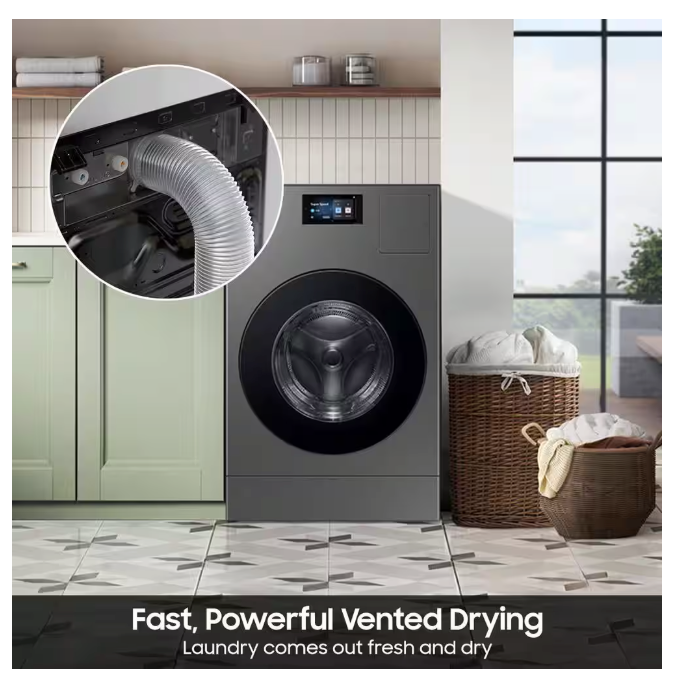 Pictures of Samsung 5.3 cu. ft. Bespoke AI Laundry Vented Combo™ All-in-One Ultra Capacity Washer and Electric Dryer with AI Home in Dark Steel WD90F53AVS - Open Box - Neu Appliance Outlet - Discount Appliance Outlet in Austin, Tx